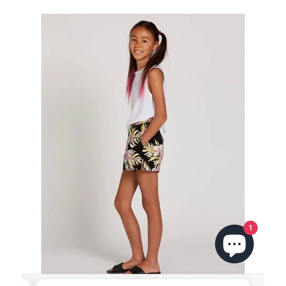 Floral Volcom Shorts Big Girls L 10/12 NWT - Picture 8 of 8